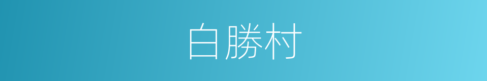 白勝村的同義詞