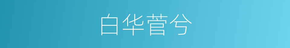 白华菅兮的同义词