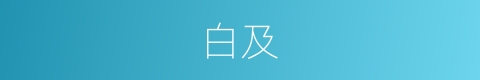白及的意思