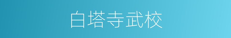 白塔寺武校的同义词