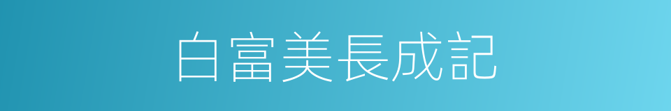 白富美長成記的同義詞
