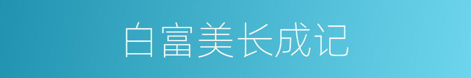 白富美长成记的同义词