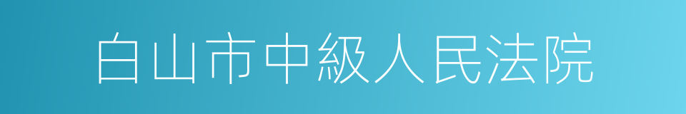 白山市中級人民法院的同義詞