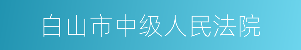 白山市中级人民法院的同义词