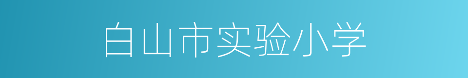 白山市实验小学的同义词