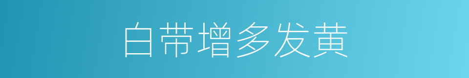 白带增多发黄的同义词