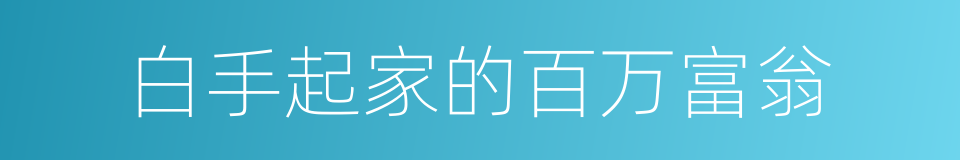 白手起家的百万富翁的同义词