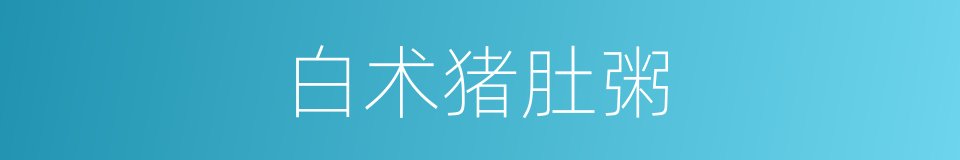 白术猪肚粥的同义词