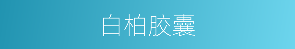 白柏胶囊的同义词