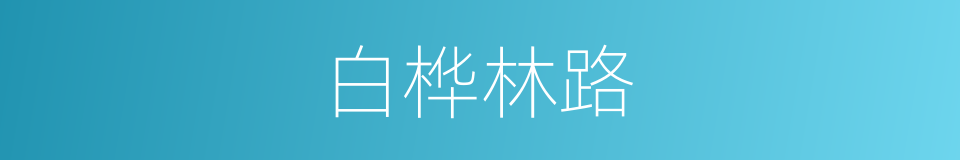 白桦林路的同义词
