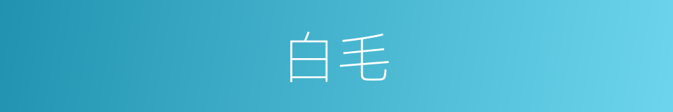 白毛的意思