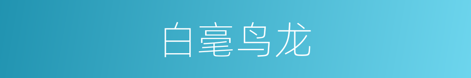 白毫鸟龙的同义词