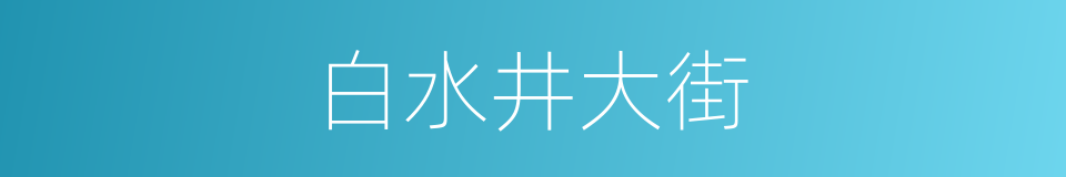 白水井大街的同义词