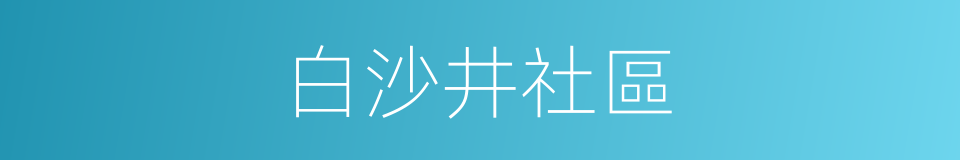 白沙井社區的同義詞