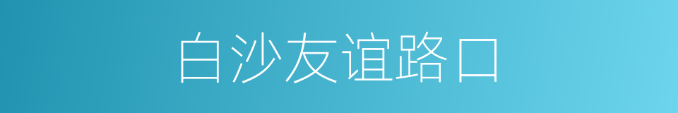 白沙友谊路口的同义词
