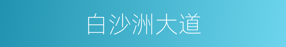 白沙洲大道的同义词