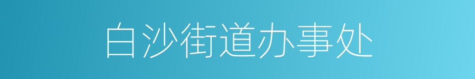 白沙街道办事处的同义词