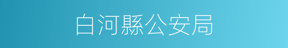 白河縣公安局的同義詞