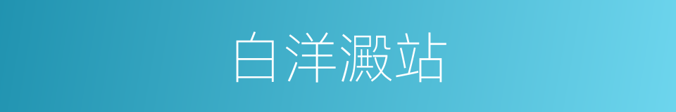 白洋澱站的同義詞