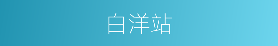 白洋站的同义词