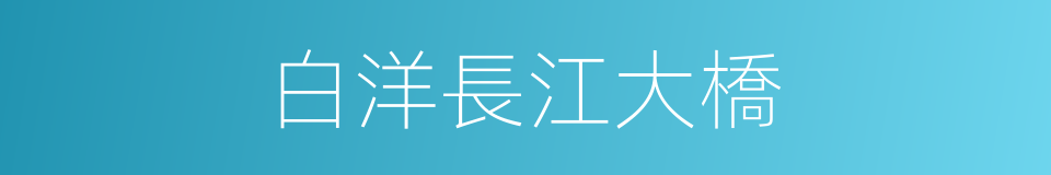 白洋長江大橋的同義詞