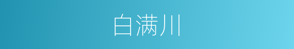 白满川的同义词