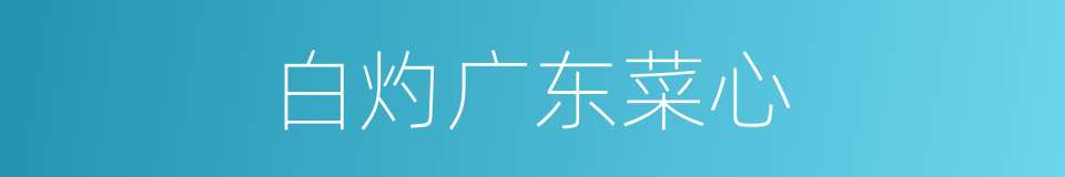 白灼广东菜心的同义词