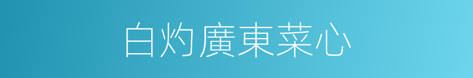 白灼廣東菜心的同義詞
