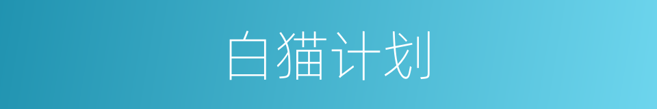 白猫计划的同义词