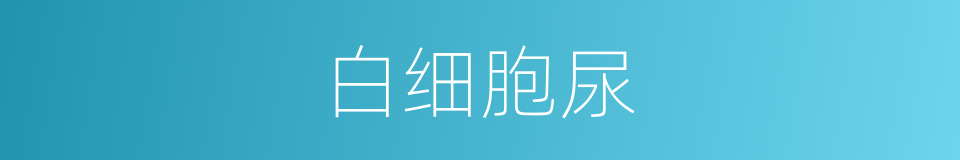 白细胞尿的同义词