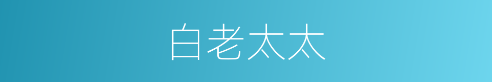 白老太太的同义词