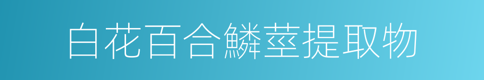 白花百合鱗莖提取物的同義詞