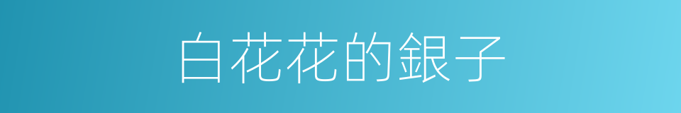 白花花的銀子的同義詞