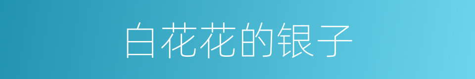 白花花的银子的同义词