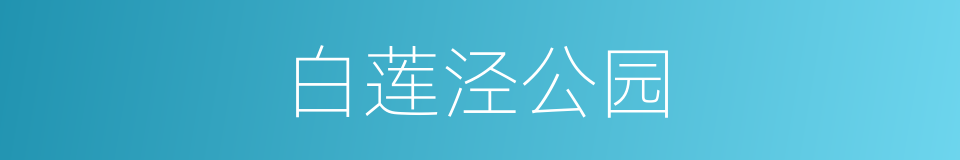 白莲泾公园的同义词