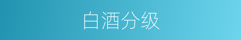 白酒分级的意思