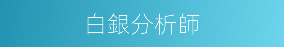 白銀分析師的同義詞