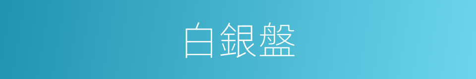 白銀盤的意思