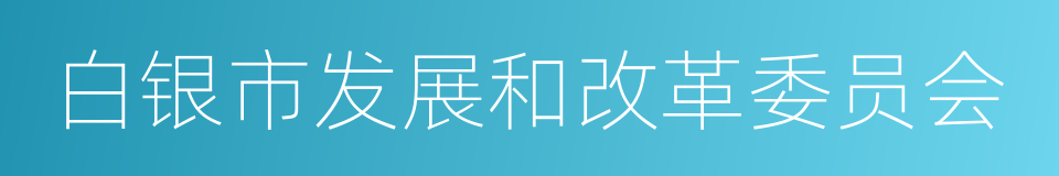 白银市发展和改革委员会的同义词