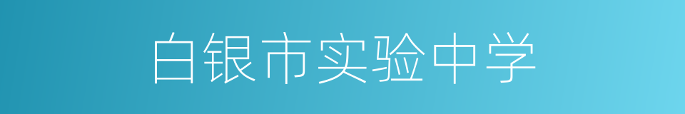 白银市实验中学的同义词