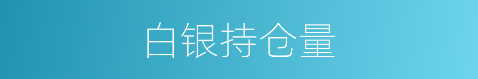 白银持仓量的同义词