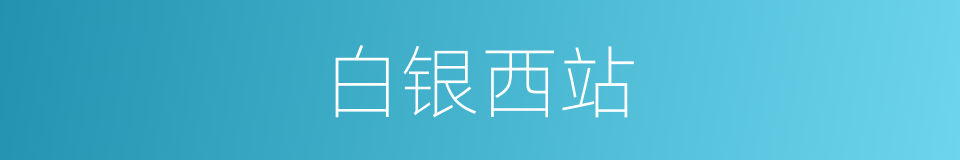 白银西站的同义词