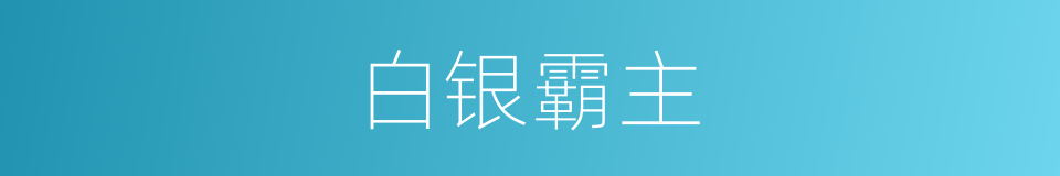 白银霸主的同义词