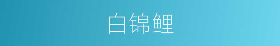 白锦鲤的同义词