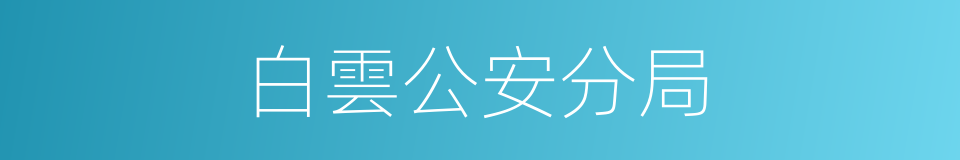 白雲公安分局的同義詞
