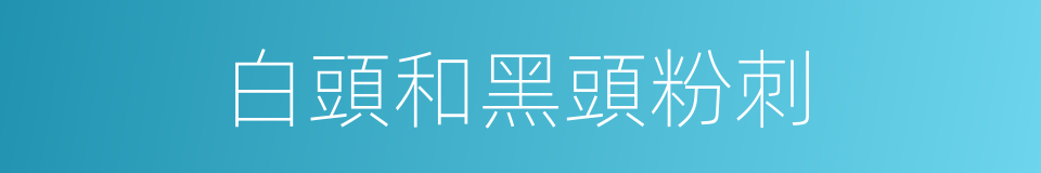 白頭和黑頭粉刺的同義詞