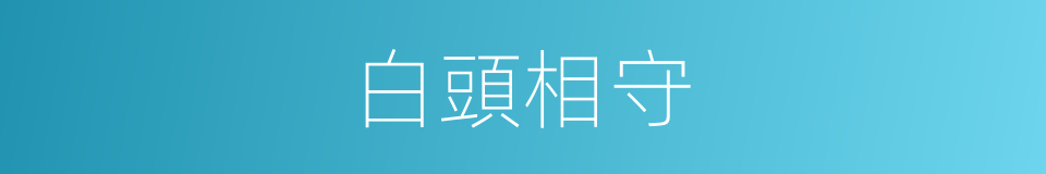 白頭相守的意思