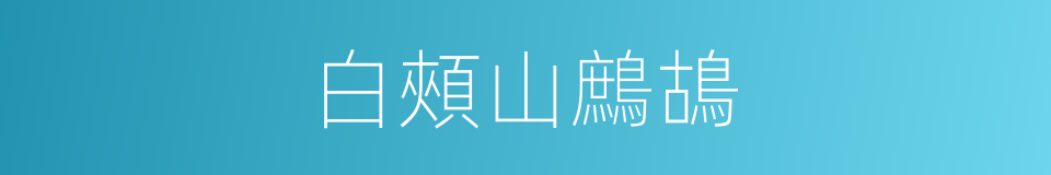 白頰山鷓鴣的同義詞