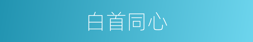 白首同心的意思