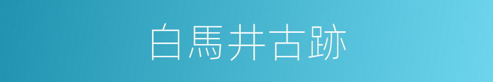 白馬井古跡的同義詞